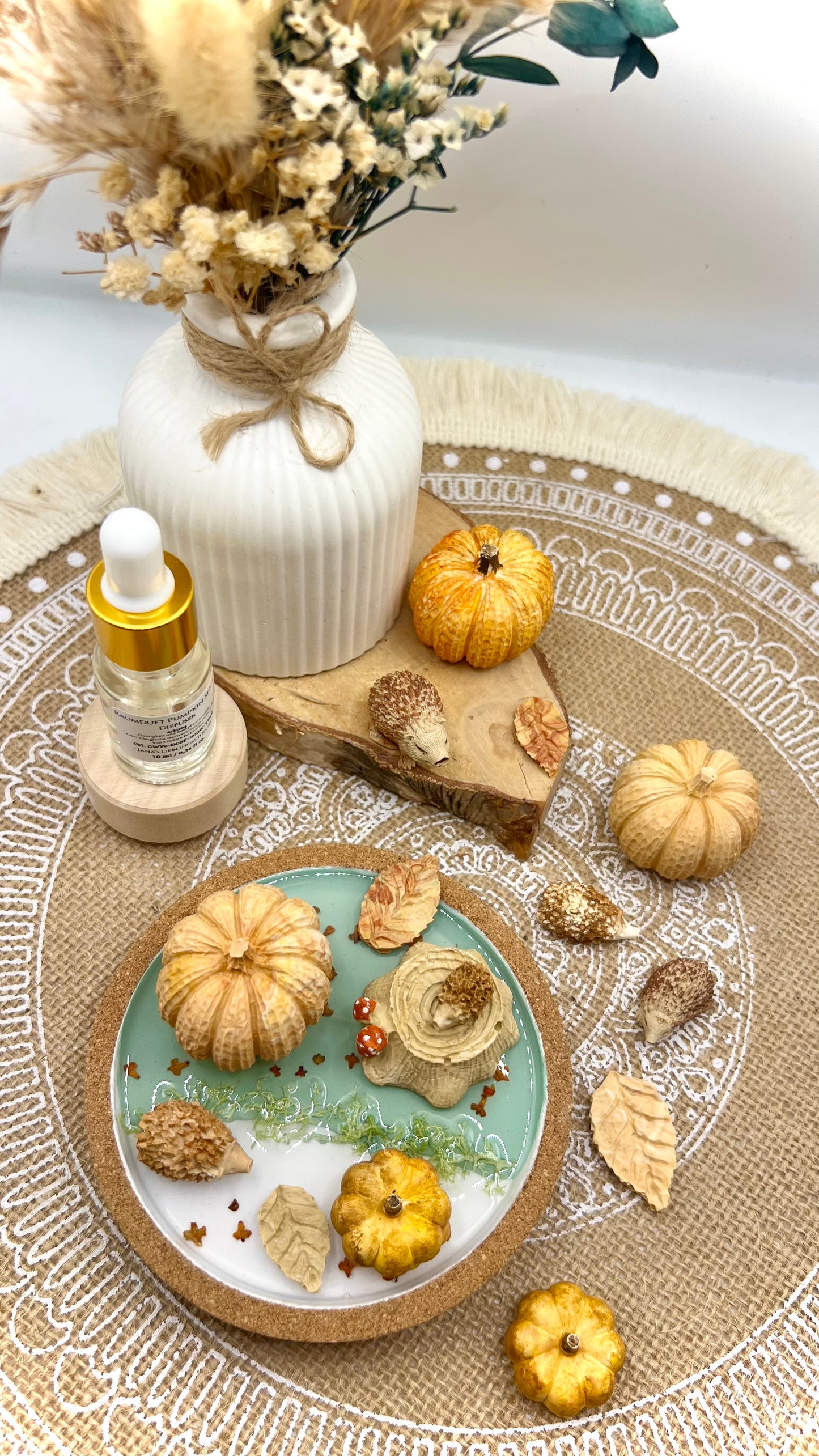 Waldspaziergang – herbstliches Wohlfühlset mit Duftöl & Herbstdeko