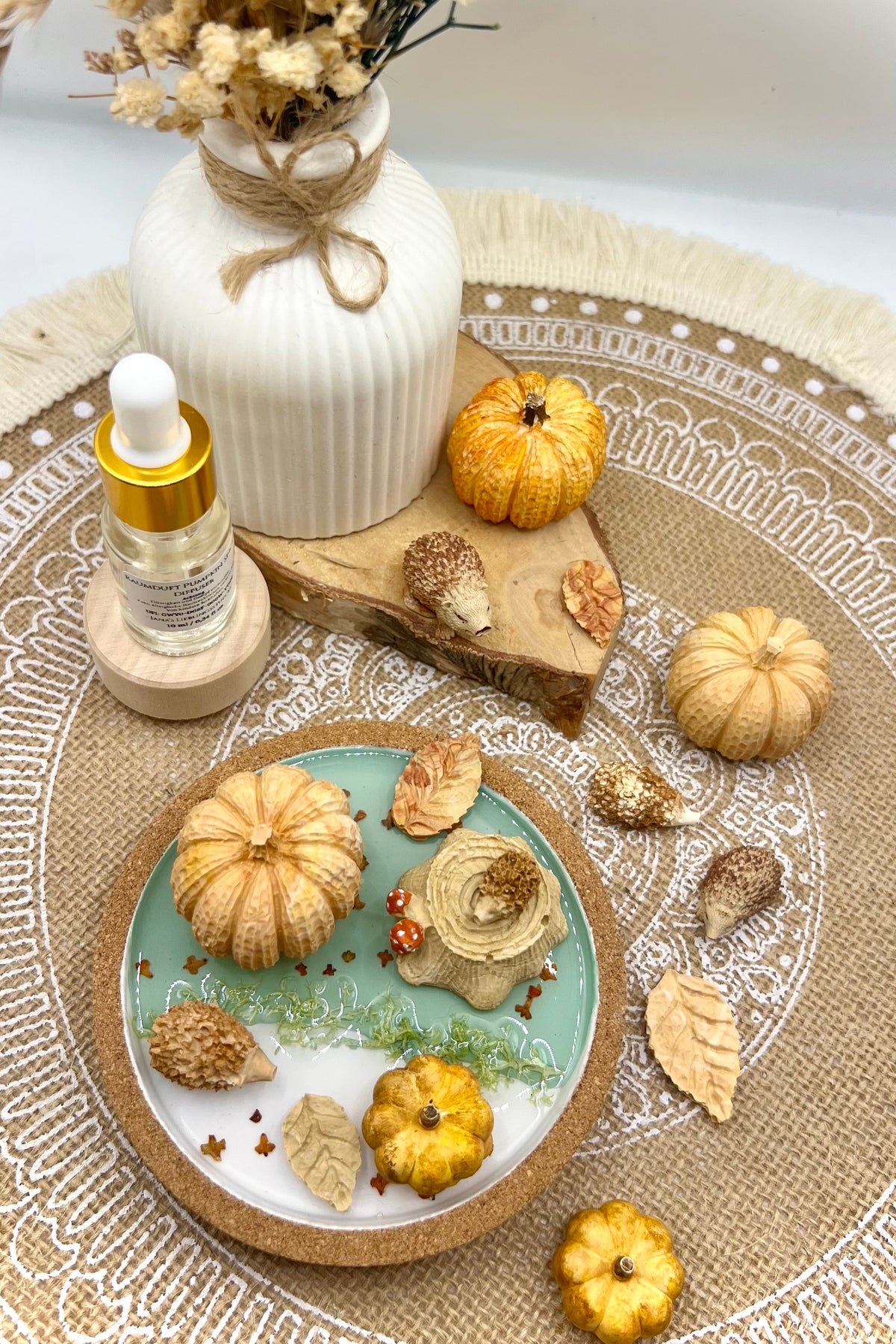 Waldspaziergang – herbstliches Wohlfühlset mit Duftöl & Herbstdeko