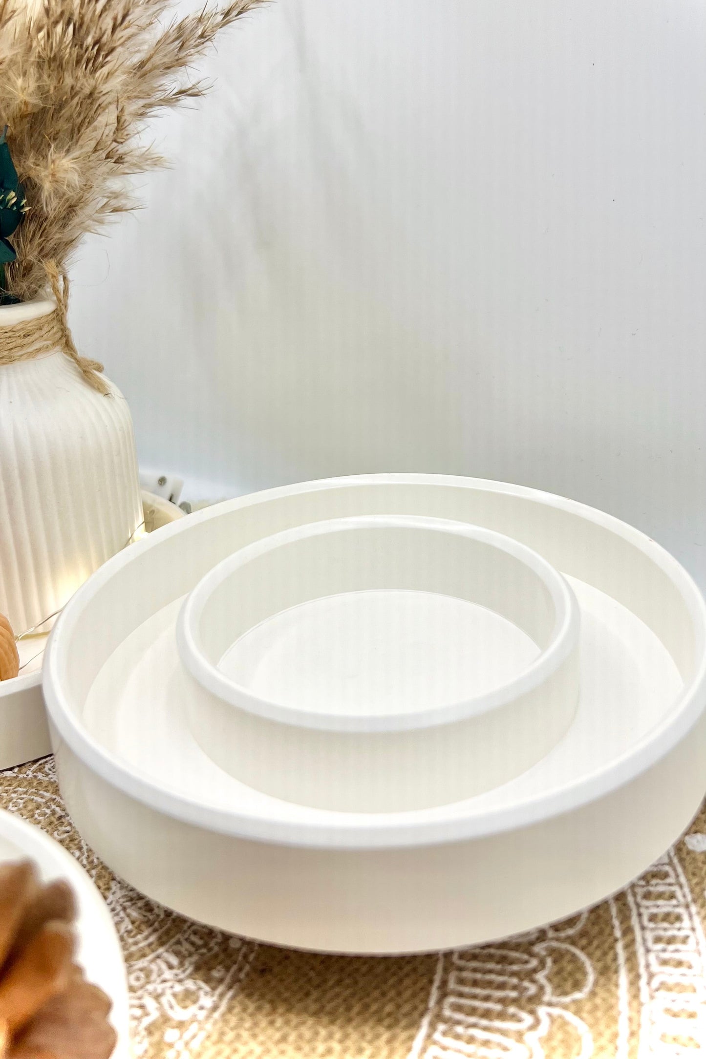 Handgemachtes Deko Tablett rund aus Keramik – 3 Varianten für Kerzen & Wohnaccessoires