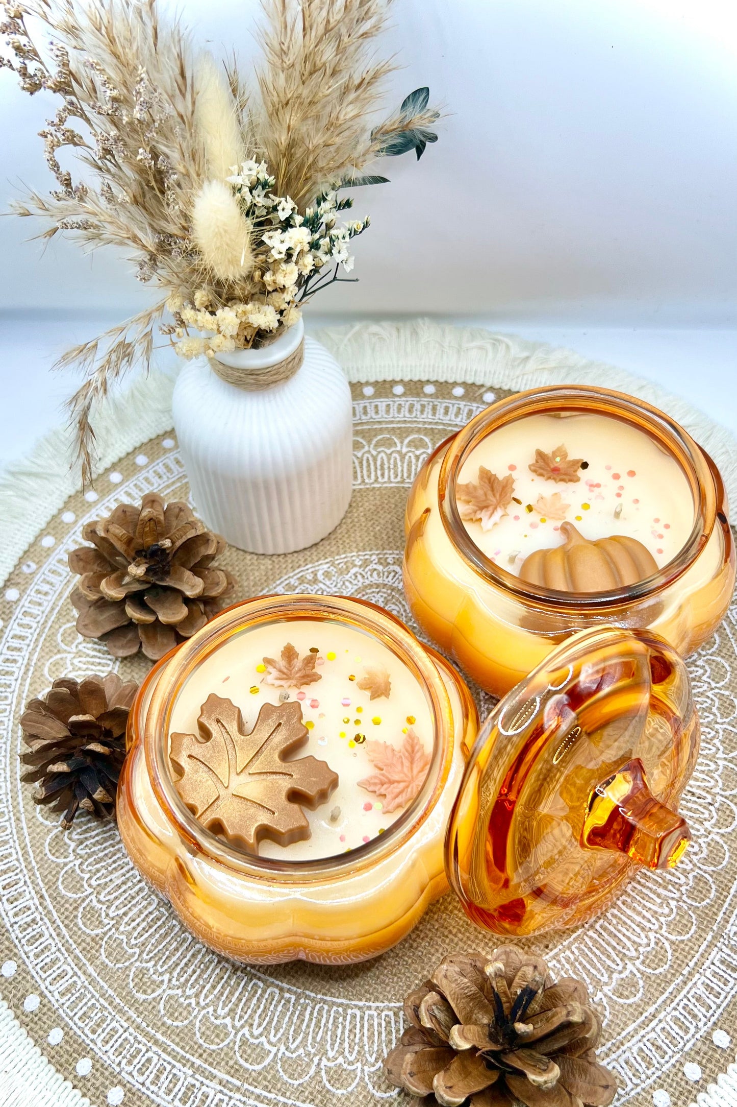 Duftkerze im Glas – Kürbisform | Herbst Edition mit Deckel