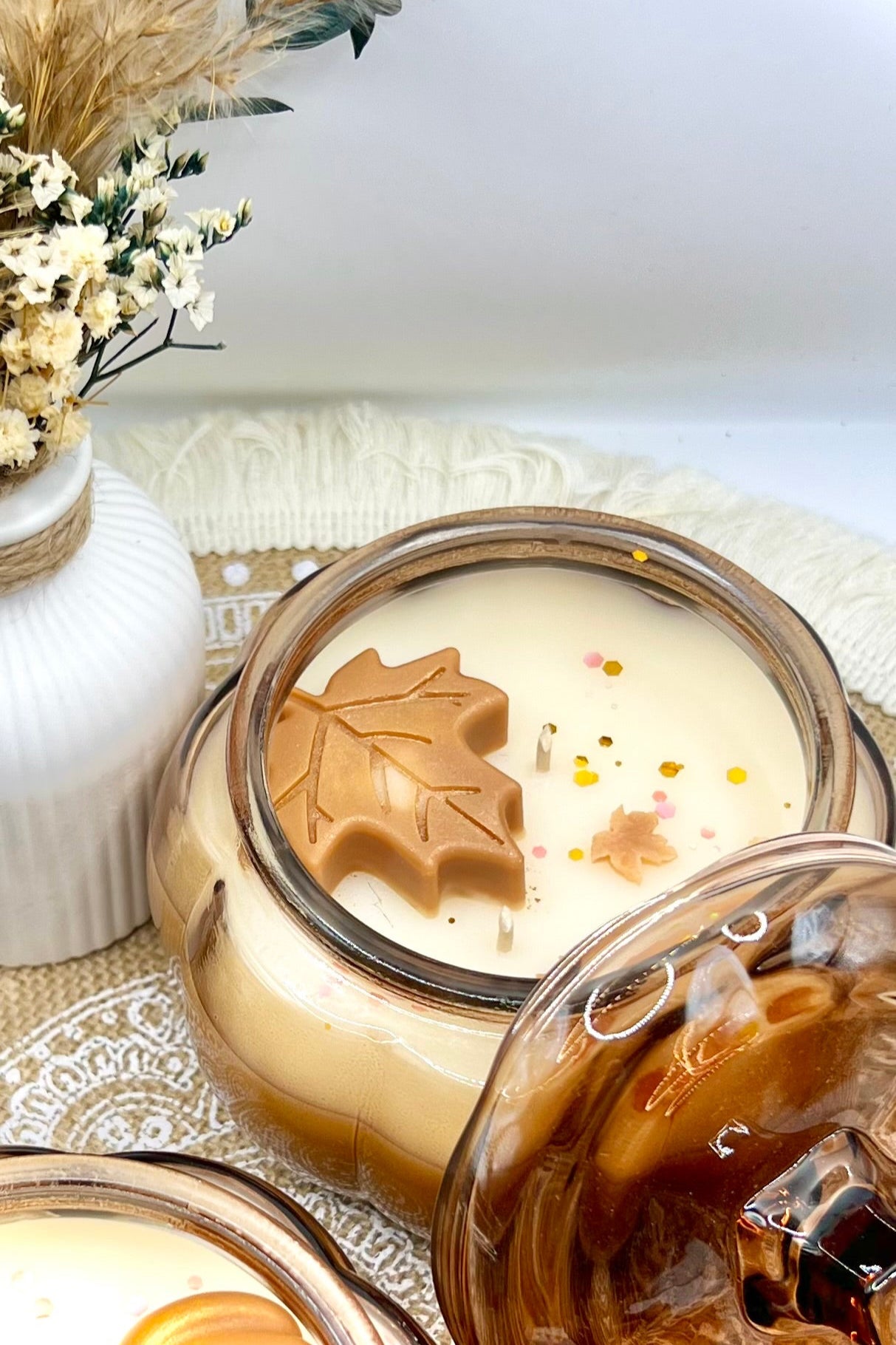 Duftkerze im Glas – Kürbisform | Herbst Edition mit Deckel