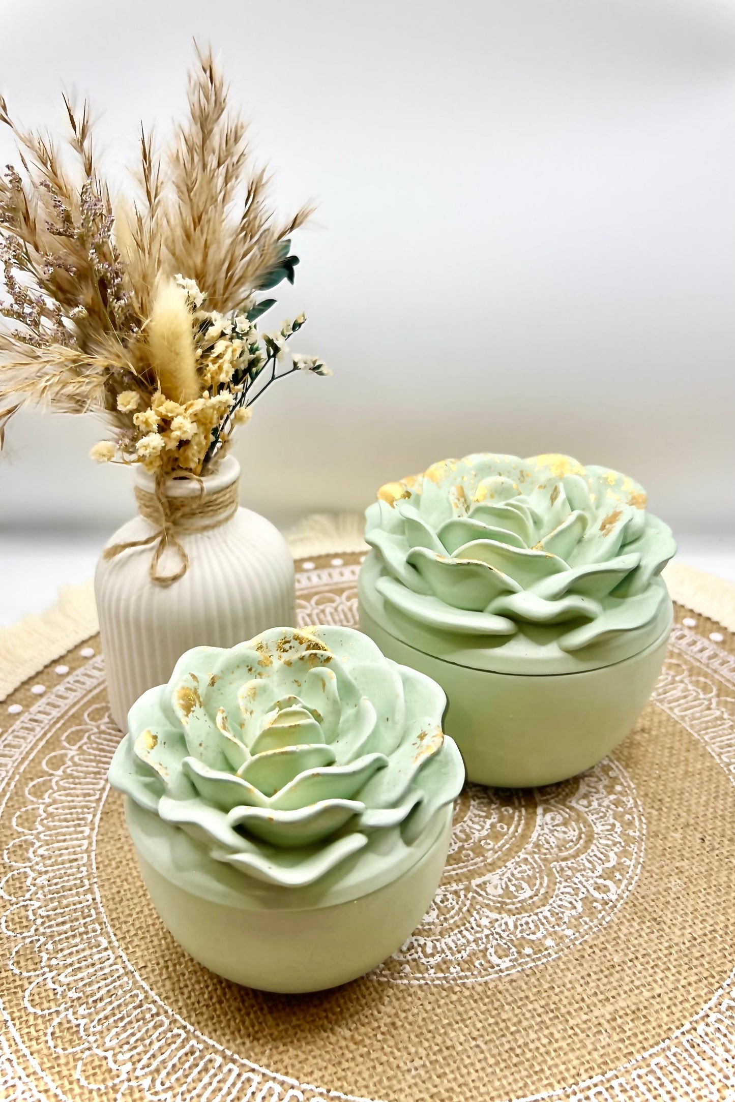 Kleine Elegant Rose - Rosen Schalen Kerze mit Blattgold (verschiedene Düfte)