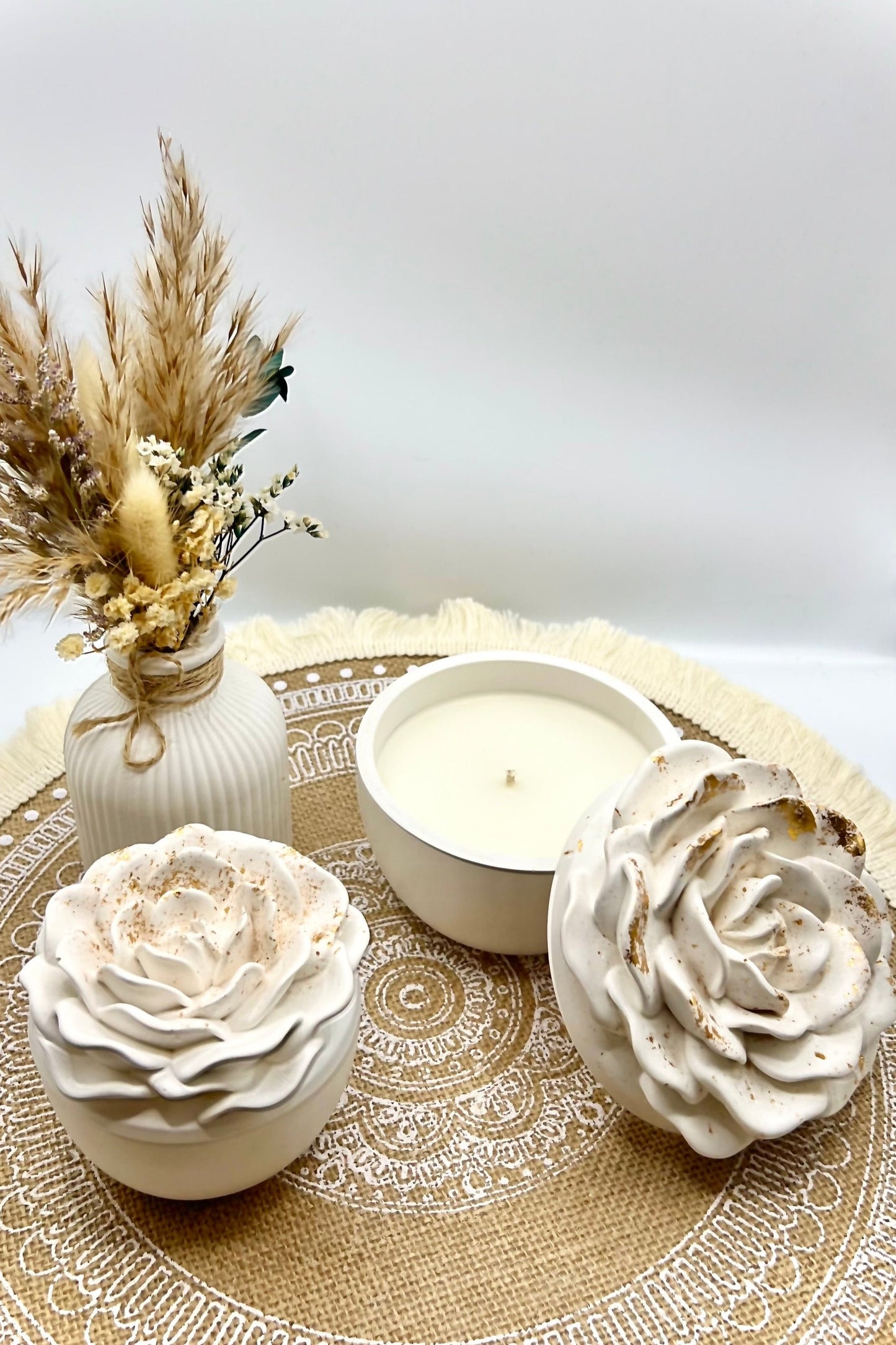 Kleine Elegant Rose - Rosen Schalen Kerze mit Blattgold (verschiedene Düfte)