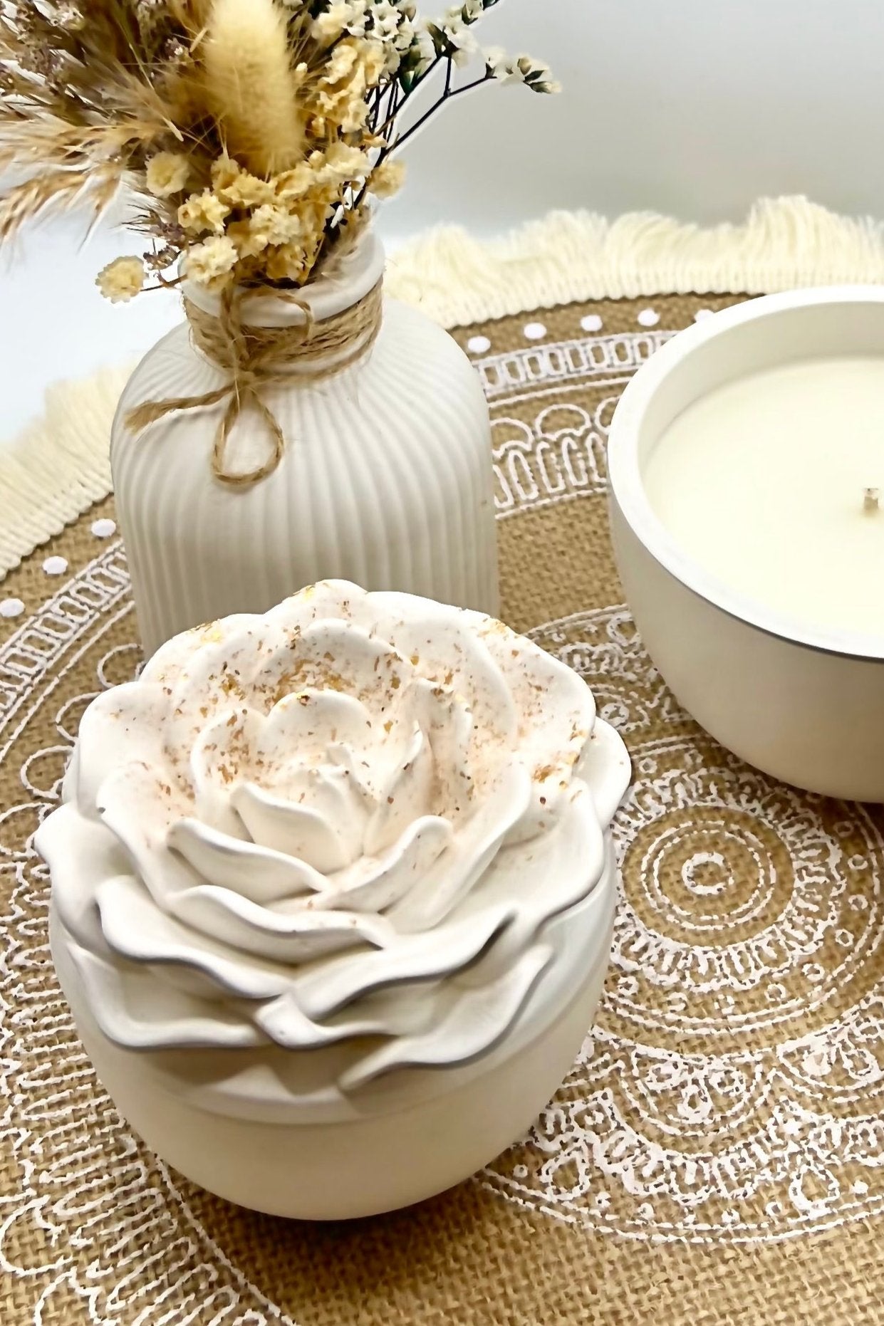 Kleine Elegant Rose - Rosen Schalen Kerze mit Blattgold (verschiedene Düfte)