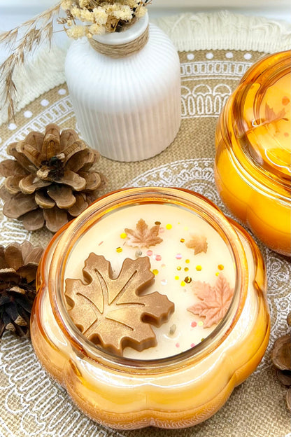 Duftkerze im Glas – Kürbisform | Herbst Edition mit Deckel