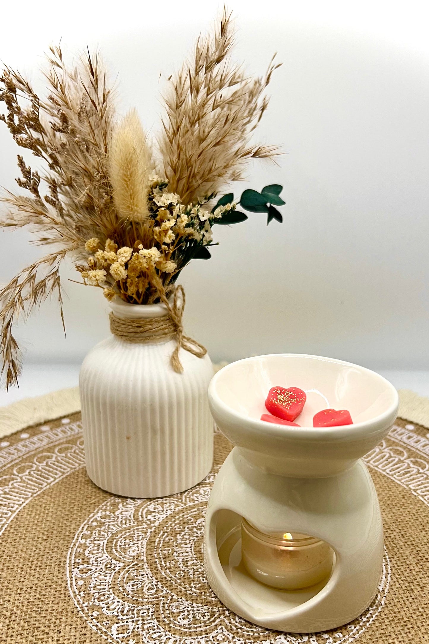Keramik Duftlampe mit Herz – stilvolle Duftlampe für Wax Melts