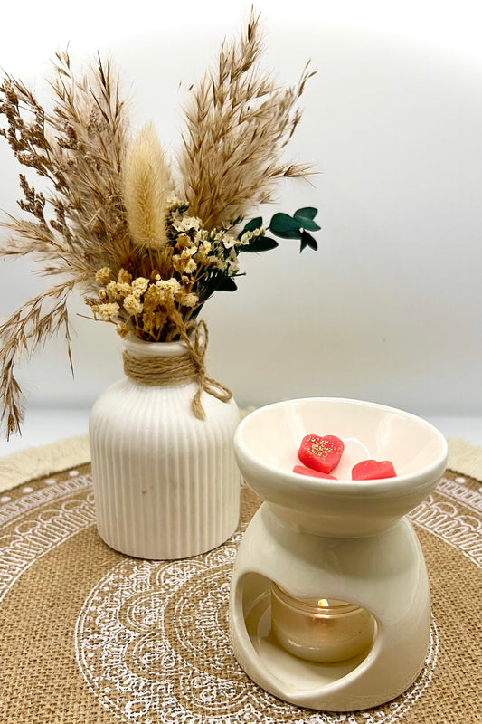 Keramik Duftlampe mit Herz – stilvolle Duftlampe für Wax Melts