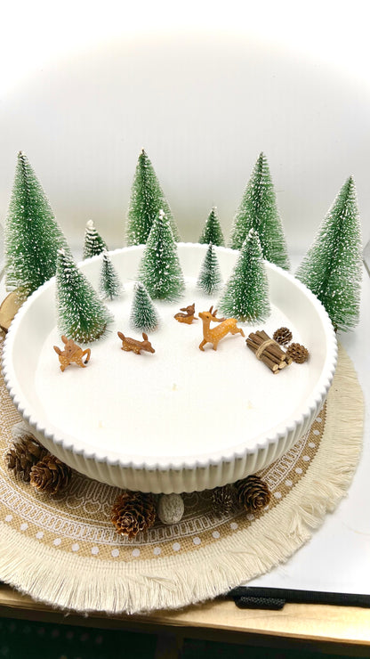 Winterlandschaft mit Kerzensand – kleine & große Schale | wählbare Tannenfarben