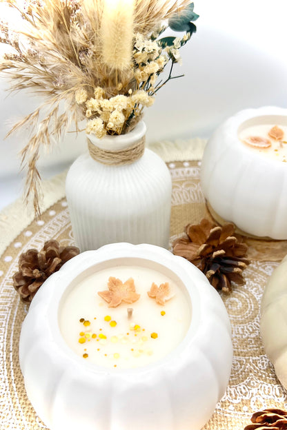 🎃 Handgemachte Kürbis-Duftkerze in Keramik | Herbstdeko & Geschenkidee – verschiedene Farben
