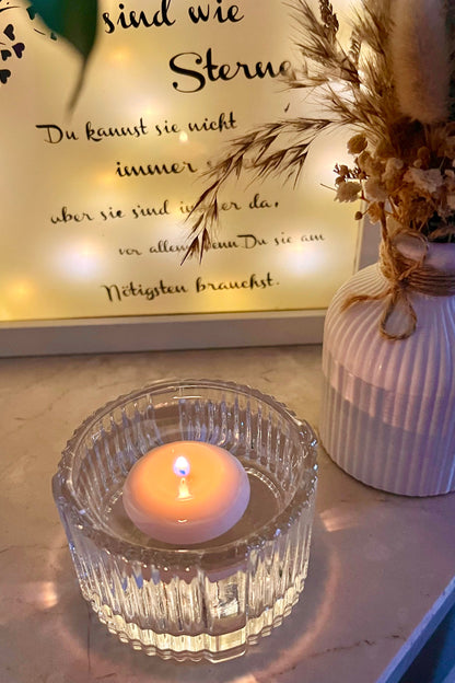 Handgegossene Schwimmkerzen, für Windlichter & Schalen (4er-Set)