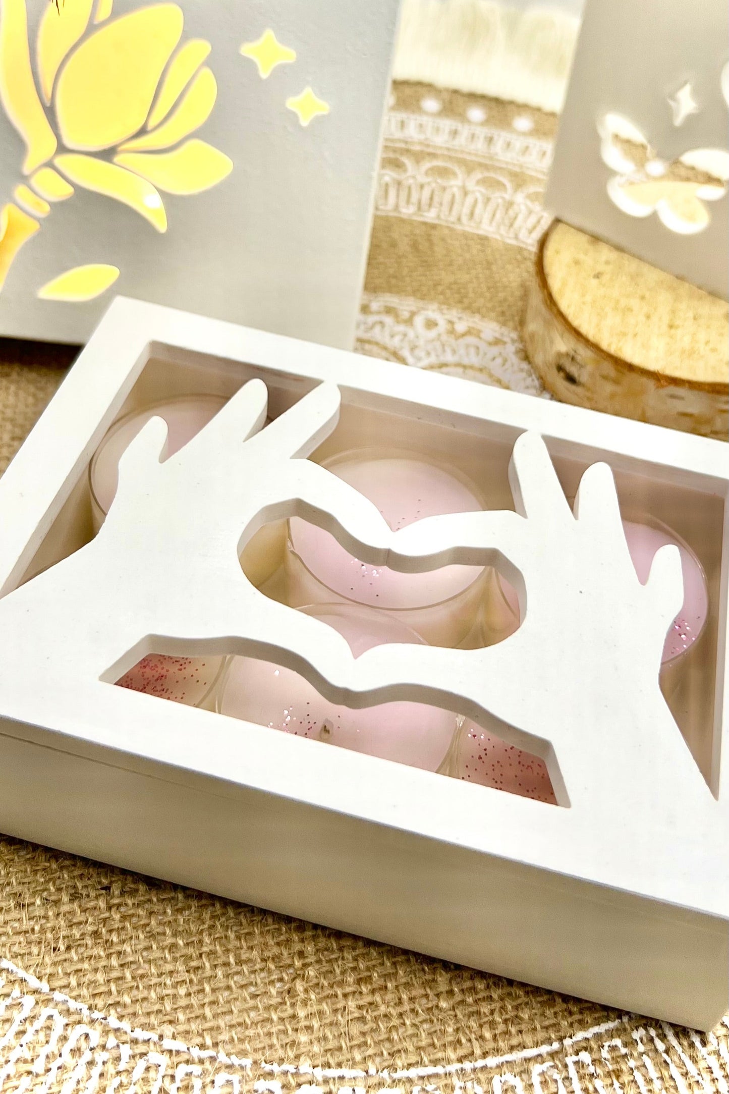 Große Geschenk-Schatulle (Höhe 3 cm) - Elegante Geschenkbox & Deko-Licht-Objekt