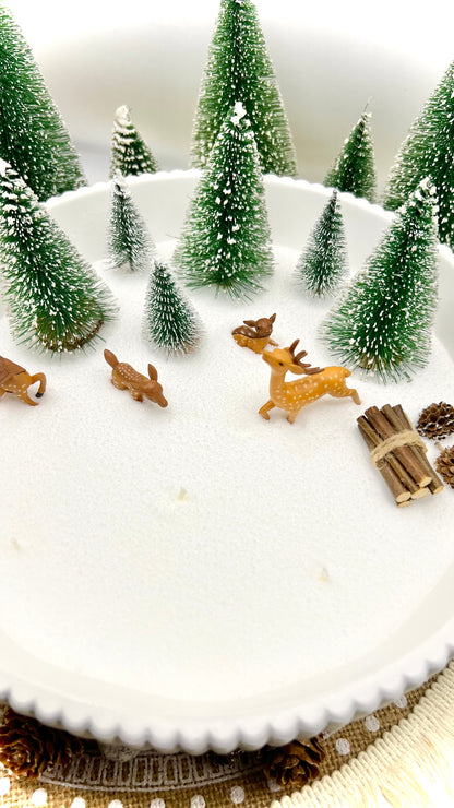 Winterlandschaft mit Kerzensand – kleine & große Schale | wählbare Tannenfarben