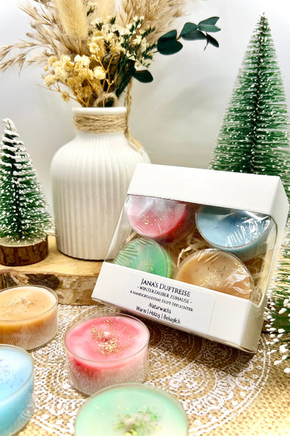 Jana’s Duftreise Winteredition – 4er Teelicht-Set’s – Weihnachtsdüfte entdecken & verlieben ❄️
