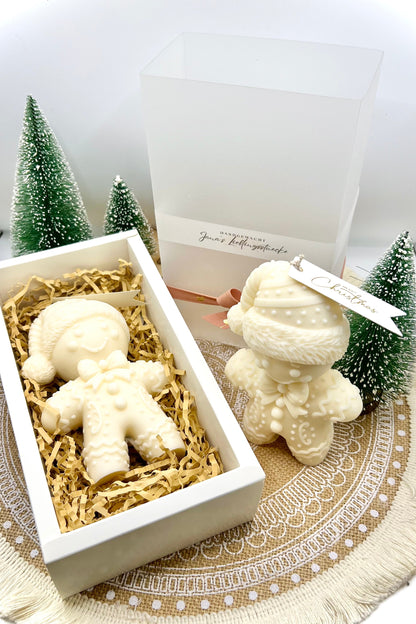 Weihnachtskerze Lebkuchenmann – handgegossen & detailverliebt, perfekte Weihnachtsdeko
