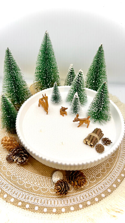 Winterlandschaft mit Kerzensand – kleine & große Schale | wählbare Tannenfarben