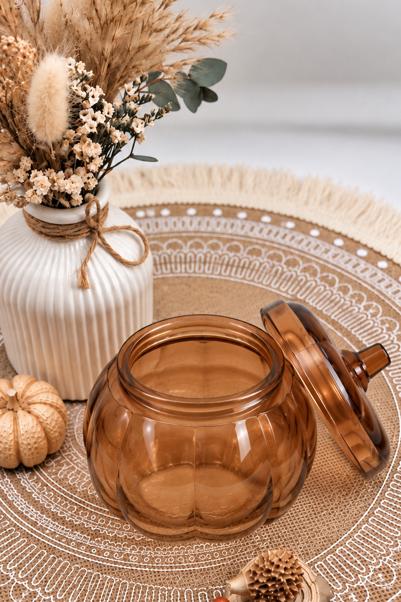 Duftkerze im Glas-Kürbis – Herbst Edition | Handgegossen | Zwei Größen