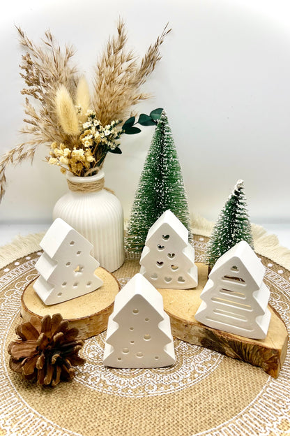 Leucht-Tannenbaum aus handgegossener Keramik inkl. LED-Licht & Geschenkverpackung – Weihnachtsdeko & Geschenkidee