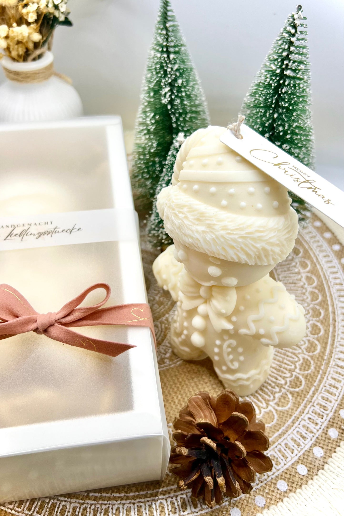 Weihnachtskerze Lebkuchenmann – handgegossen & detailverliebt, perfekte Weihnachtsdeko