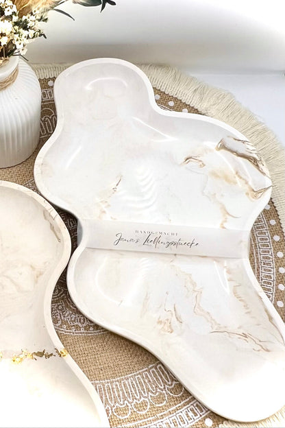 Wolkentablett – handgegossen & marmoriert | wählbar mit oder ohne Blattgold