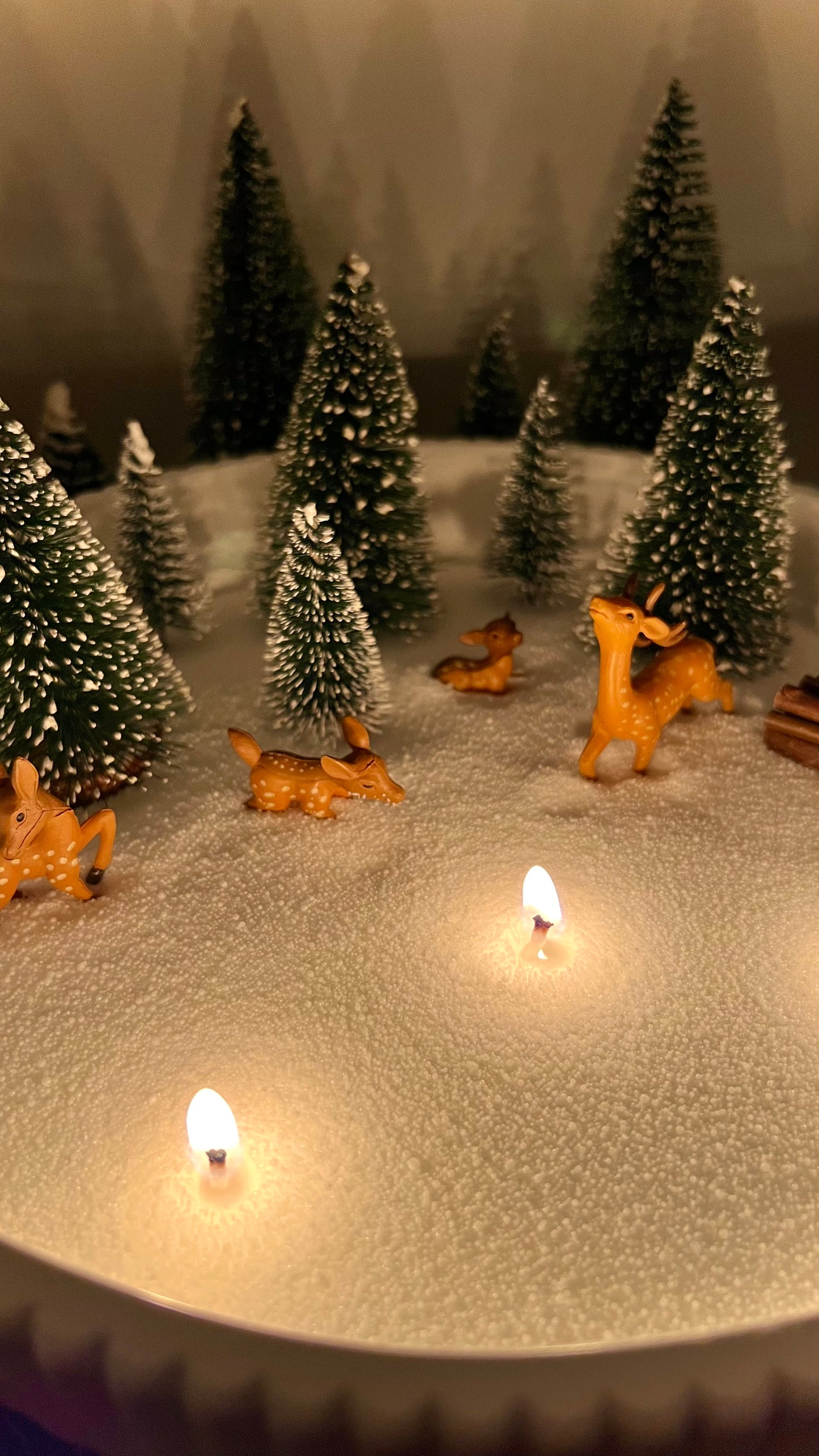 Winterlandschaft mit Kerzensand – kleine & große Schale | wählbare Tannenfarben