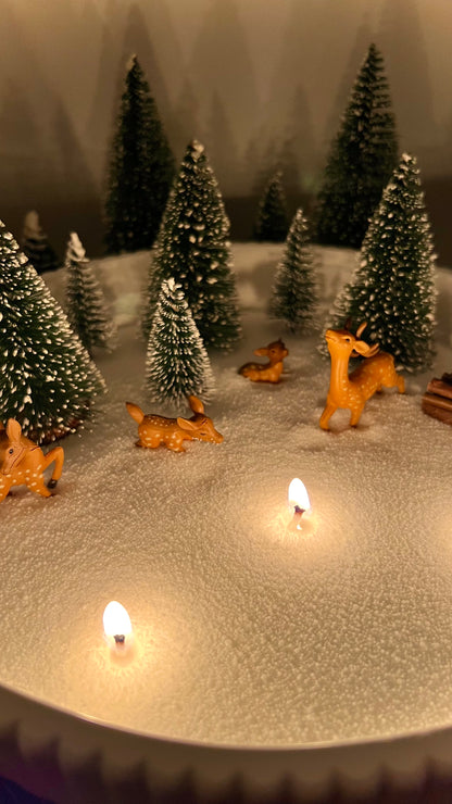 Winterlandschaft mit Kerzensand – kleine & große Schale | wählbare Tannenfarben