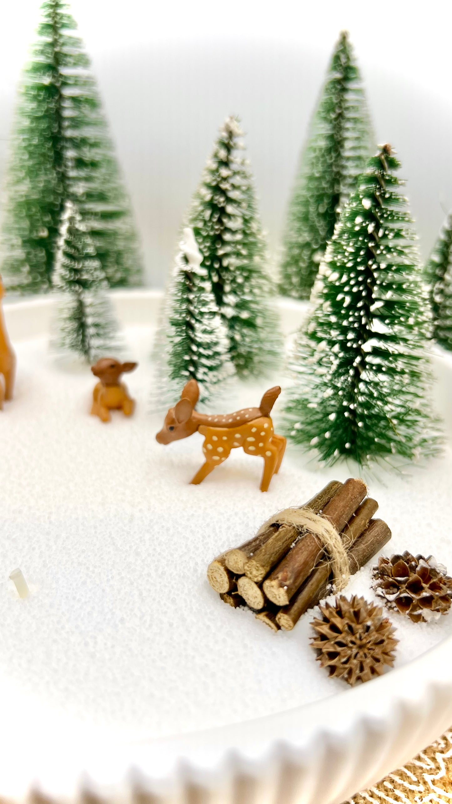 Winterlandschaft mit Kerzensand – kleine & große Schale | wählbare Tannenfarben