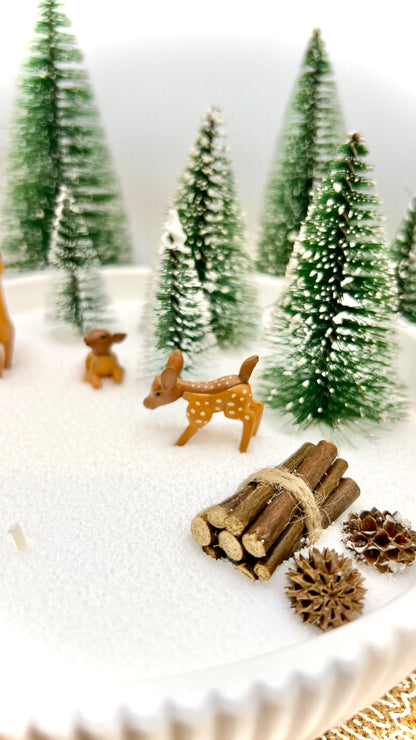 Winterlandschaft mit Kerzensand – kleine & große Schale | wählbare Tannenfarben
