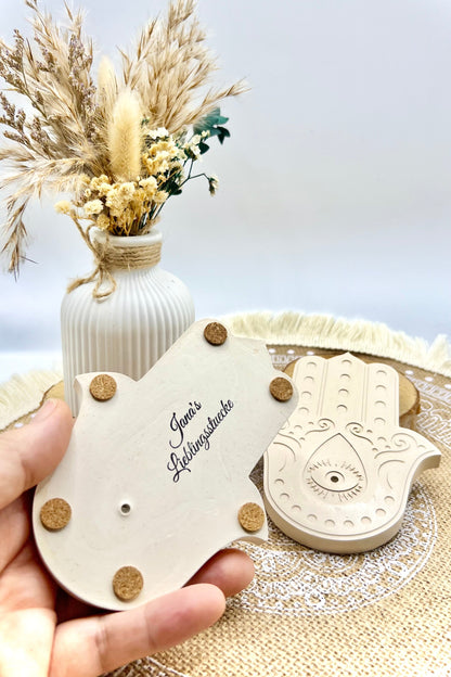 Hamza Hand – Räucherstäbchenhalter & spirituelle Ablage mit Schutzsymbolik