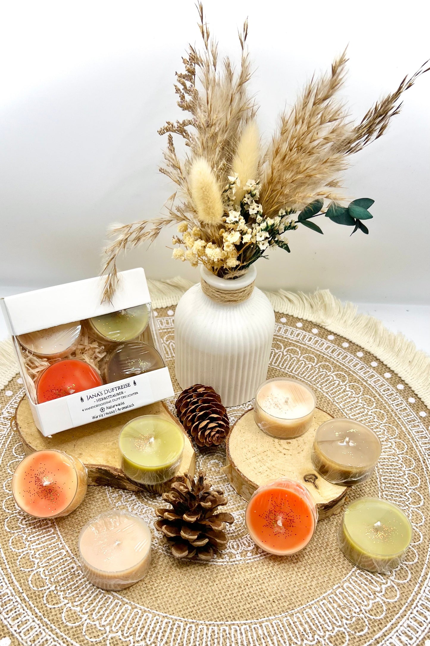 Jana‘s kleine Duftreise im Mini-Format - entdecken & verlieben - 4er Teelicht Set