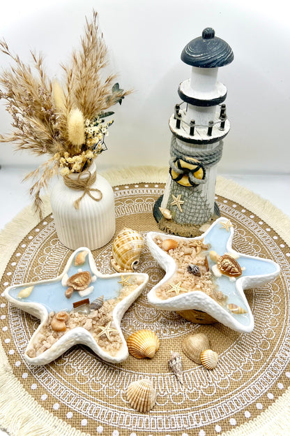 Küstenmoment – Duftkerze im Seestern | Schildkröte oder Delfine | Handgegossen mit maritimen Details