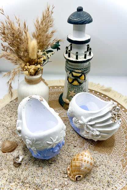 Maritime Muschel-Deko in Küstenoptik – handgegossenes Wohnaccessoire