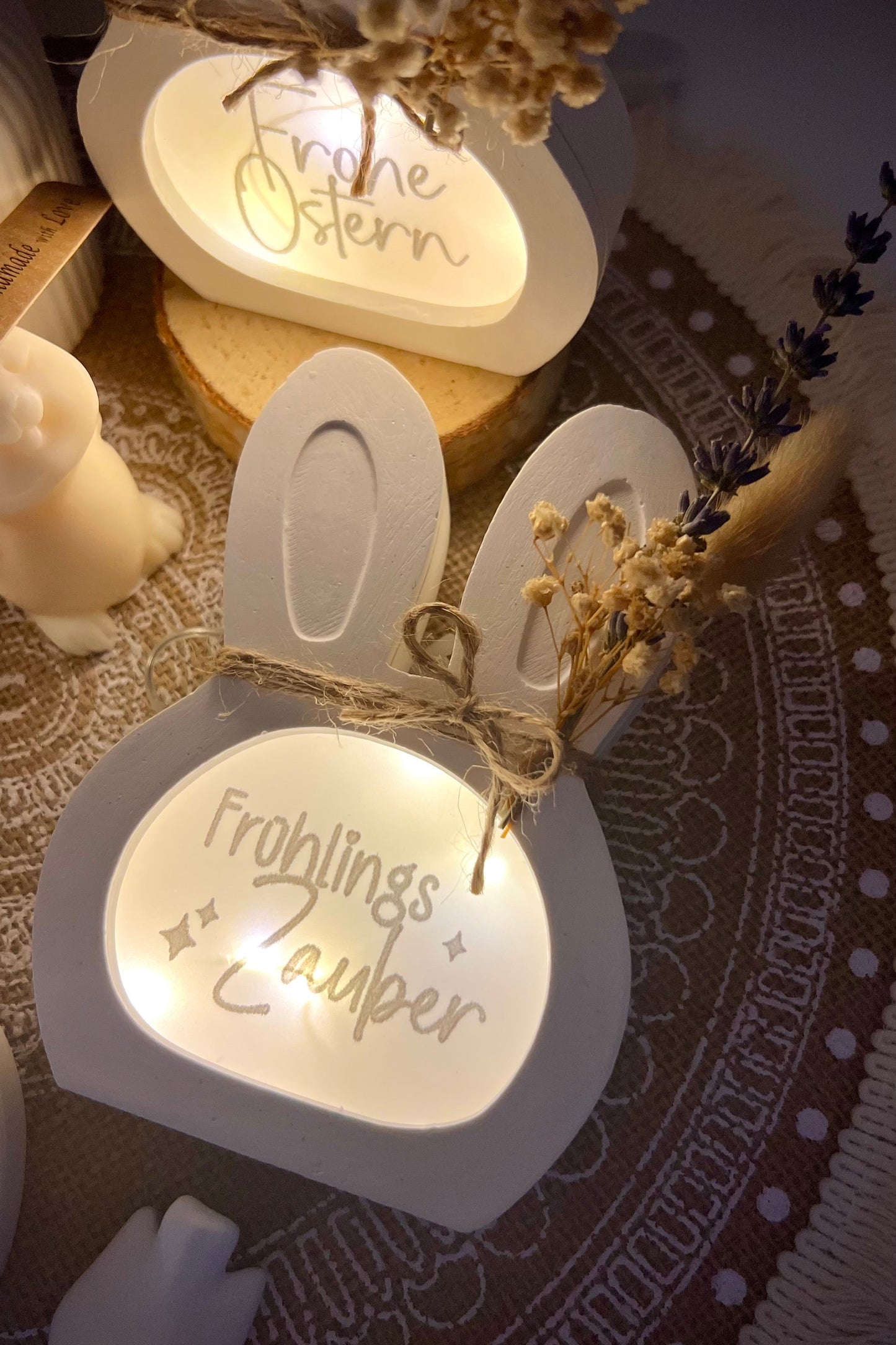 Kleiner Lichtmoment zum Verschenken – Hase Lichtbox mit Herzbotschaft & Frühlingsflair