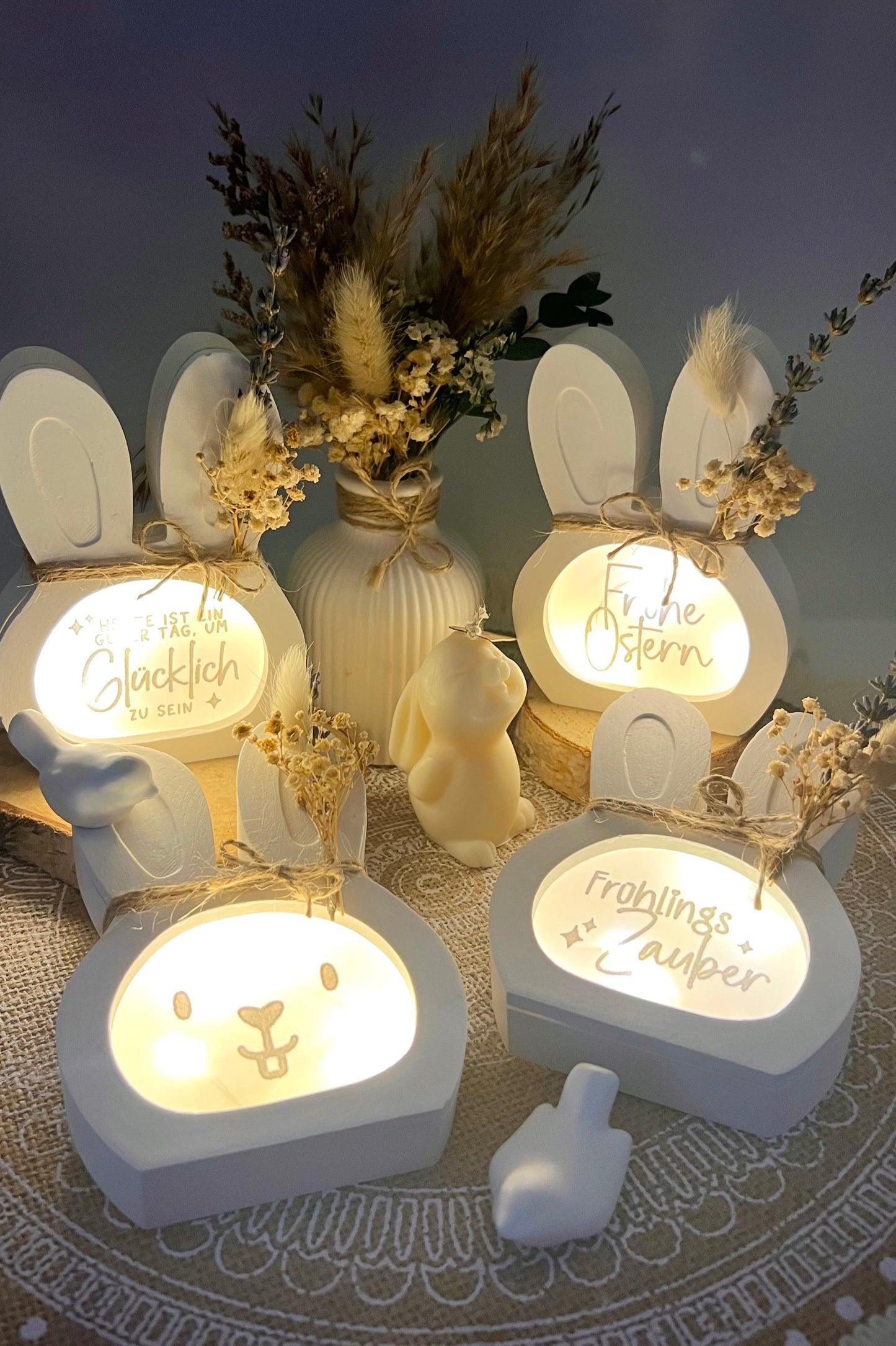 Kleiner Lichtmoment zum Verschenken – Hase Lichtbox mit Herzbotschaft & Frühlingsflair