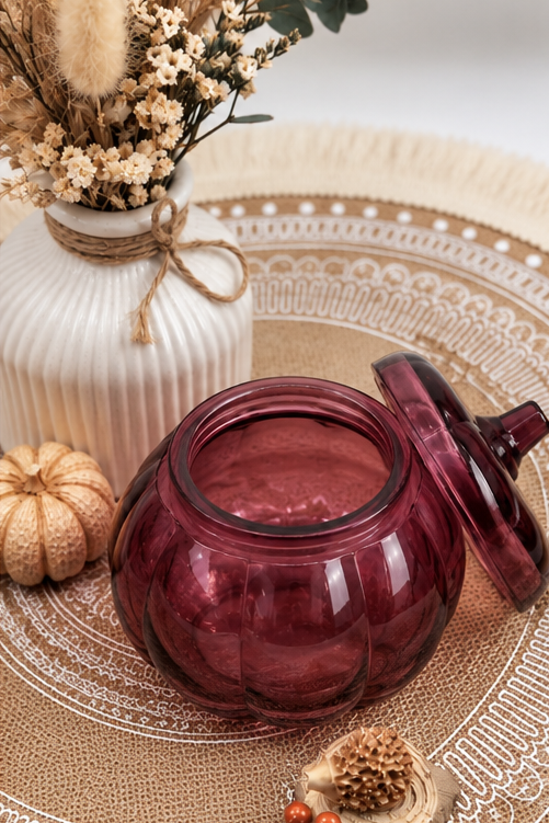 Duftkerze im Glas-Kürbis – Herbst Edition | Handgegossen | Zwei Größen
