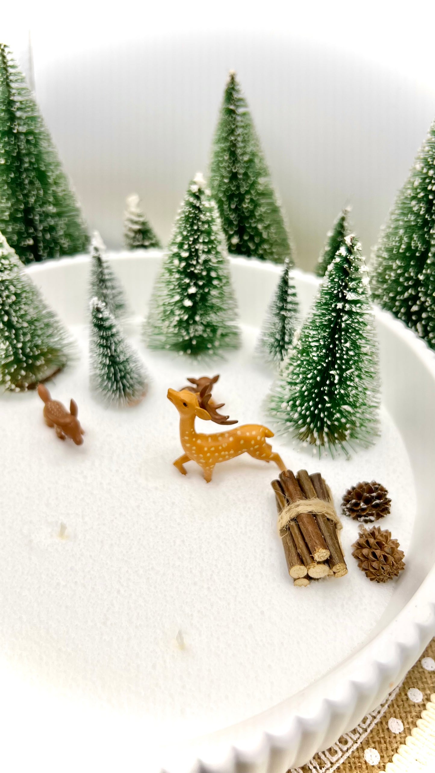 Winterlandschaft mit Kerzensand – kleine & große Schale | wählbare Tannenfarben