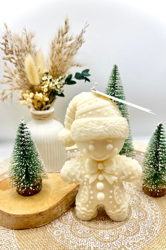 Weihnachtskerze Lebkuchenmann – handgegossen & detailverliebt, perfekte Weihnachtsdeko