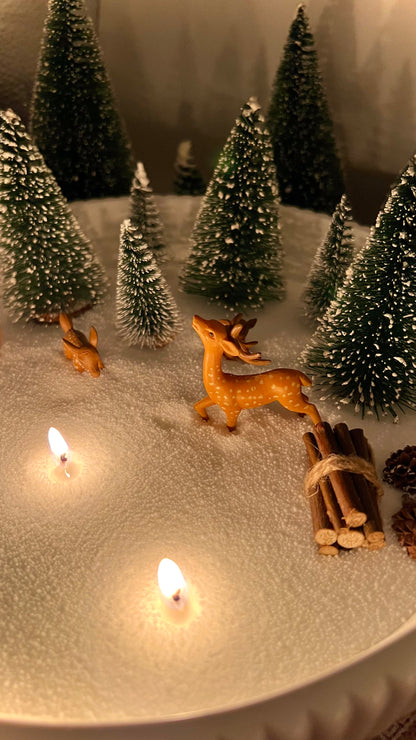 Winterlandschaft mit Kerzensand – kleine & große Schale | wählbare Tannenfarben
