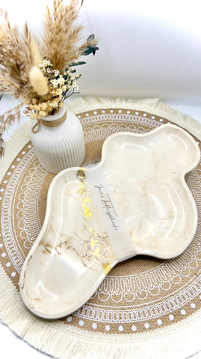 Wolkentablett – handgegossen & marmoriert | wählbar mit oder ohne Blattgold