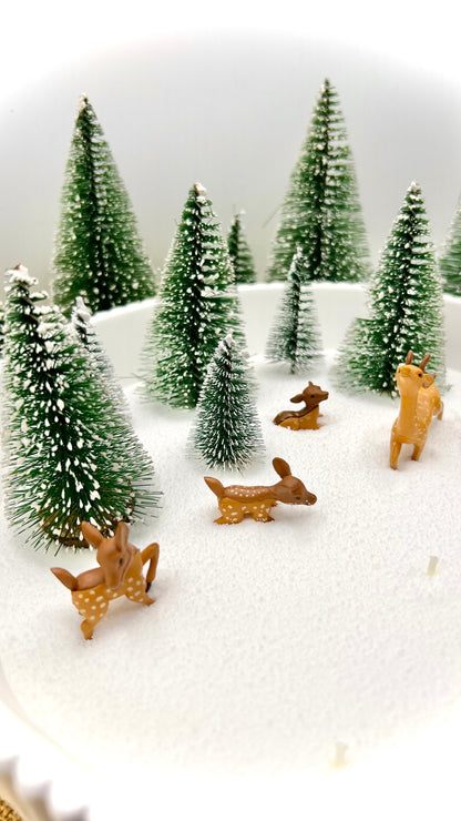 Winterlandschaft mit Kerzensand – kleine & große Schale | wählbare Tannenfarben