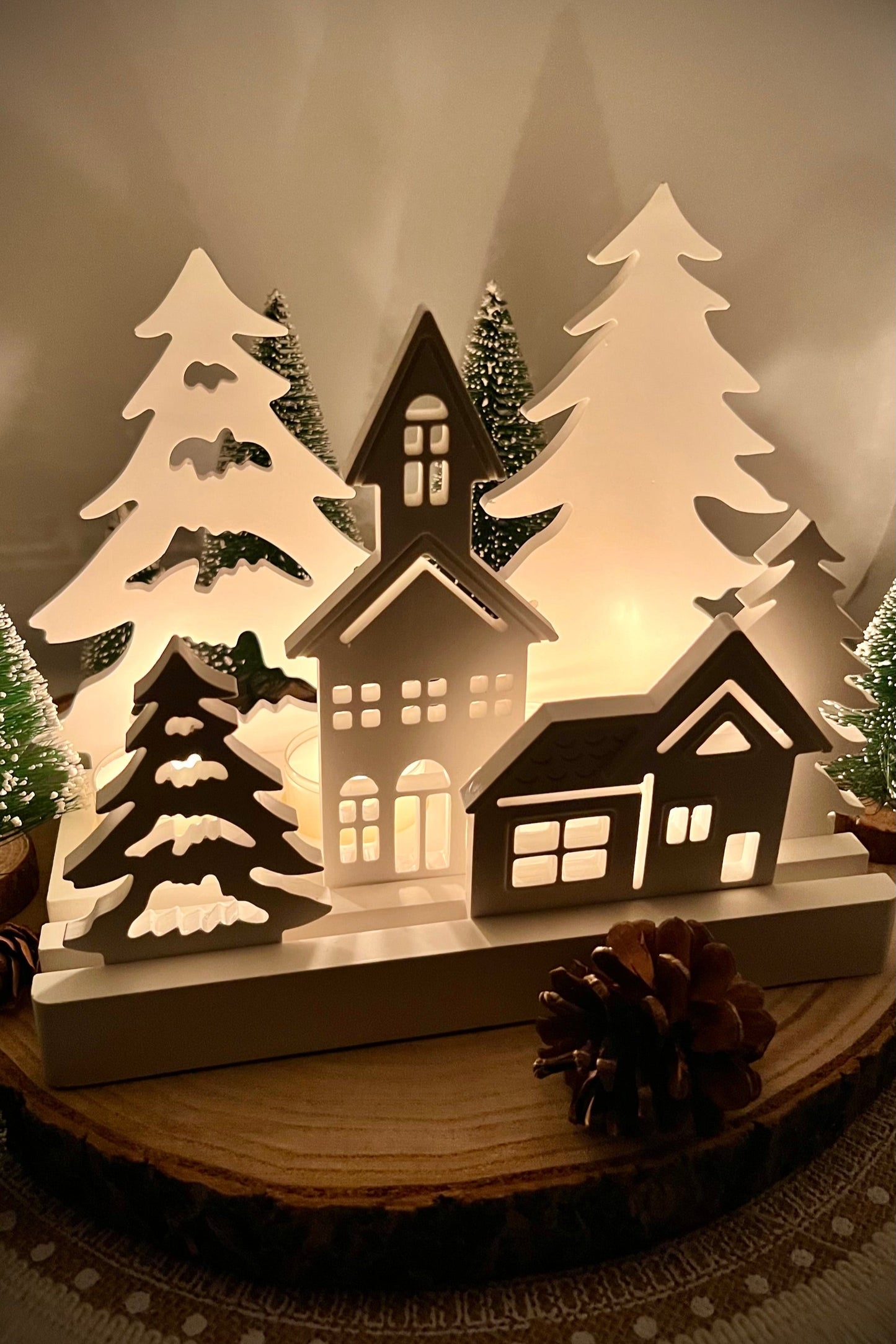 Winterlandschaft – handgegossene Keramik-Deko | Geschenk-Edition | Weihnachtsdeko