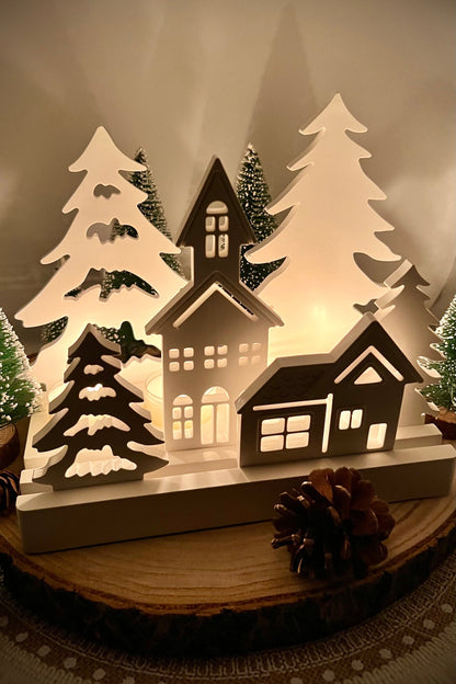 Winterlandschaft – handgegossene Keramik-Deko | Geschenk-Edition | Weihnachtsdeko