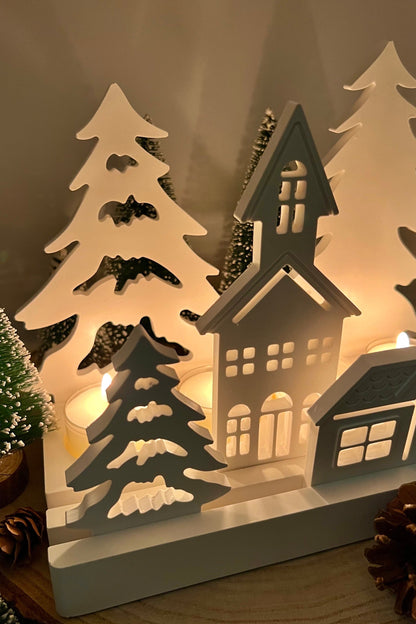 Winterlandschaft – handgegossene Keramik-Deko | Geschenk-Edition | Weihnachtsdeko