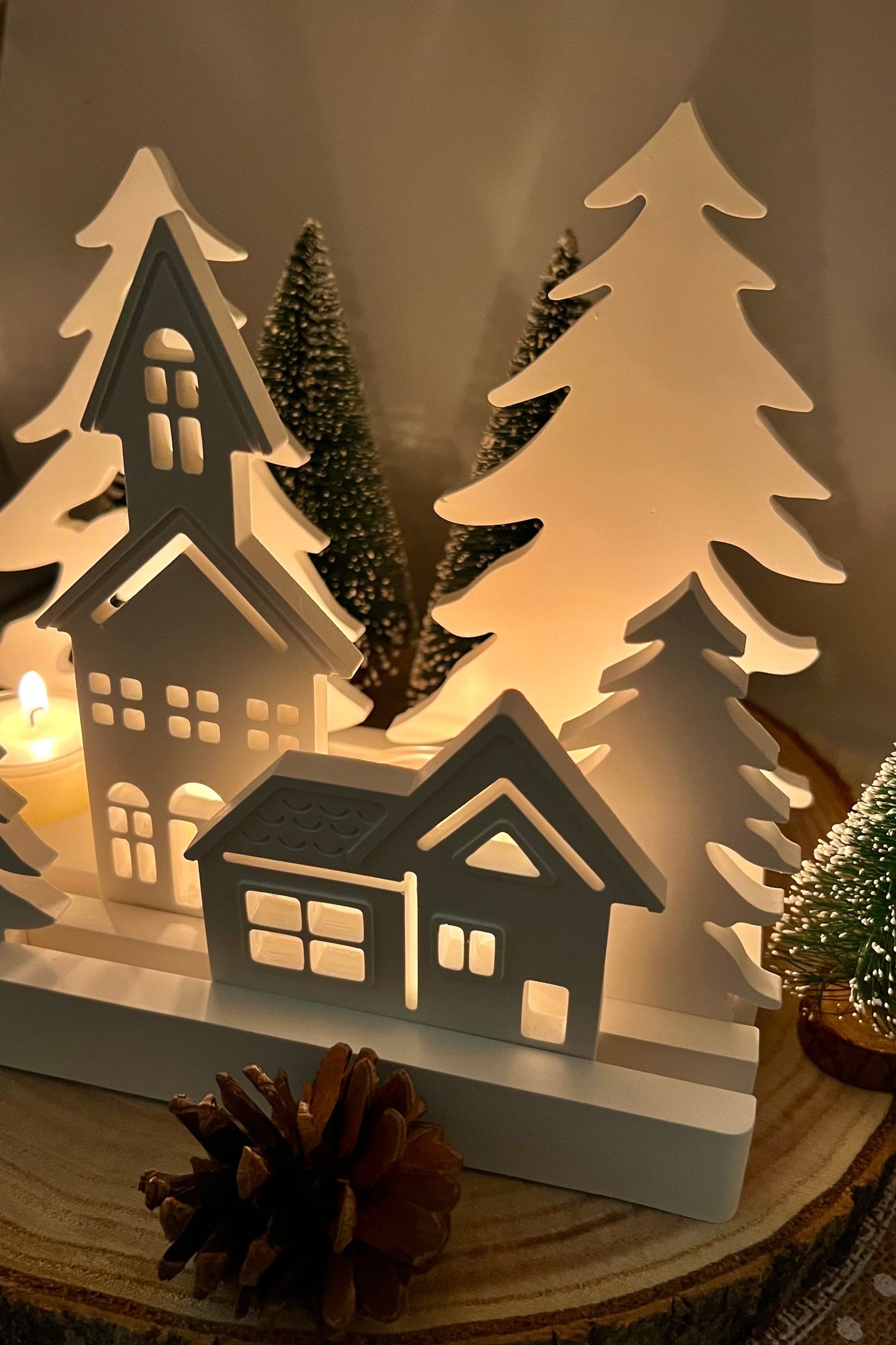 Winterlandschaft – handgegossene Keramik-Deko | Geschenk-Edition | Weihnachtsdeko