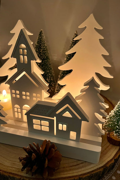 Winterlandschaft – handgegossene Keramik-Deko | Geschenk-Edition | Weihnachtsdeko