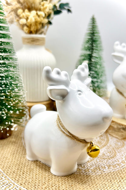 Keramik-Rentier „Pummelchen“ handgegossen | glanzversiegelt | ca. 9 cm | Winterdekoration