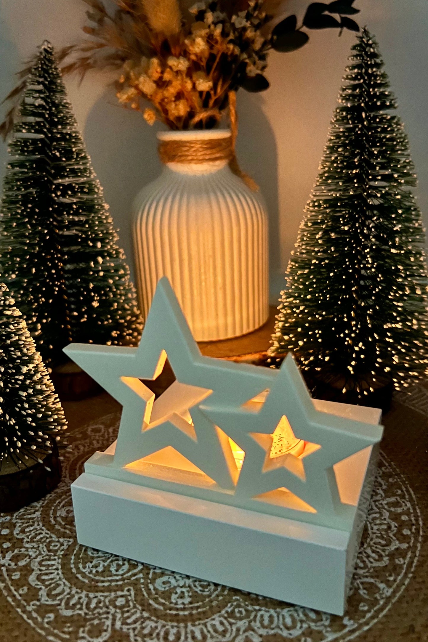 Handgegossene Teelichthalter – verschiedene winterliche Motive