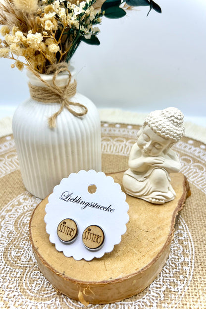 Laserprint Ohrstecker „Sisters“ – Edelstahl, 12 mm