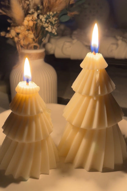 Tannenbaum-Kerze – handgegossen, natürliche Weihnachtsdeko & Geschenkidee aus Pflanzenwachs