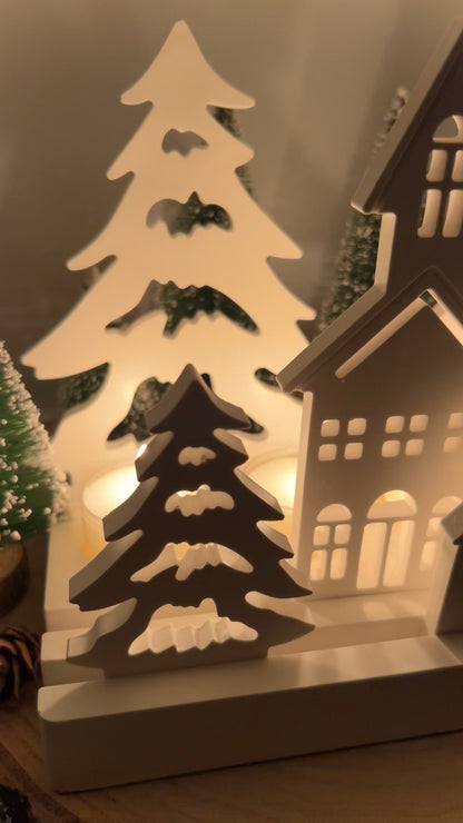 Winterlandschaft – handgegossene Keramik-Deko | Geschenk-Edition | Weihnachtsdeko