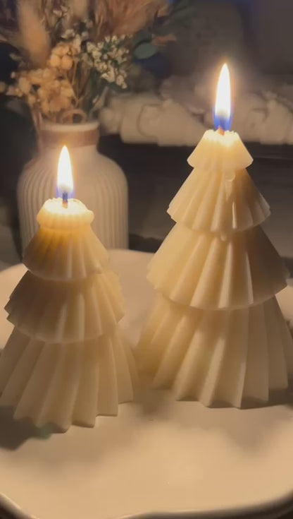 Tannenbaum-Kerze – handgegossen, natürliche Weihnachtsdeko & Geschenkidee aus Pflanzenwachs